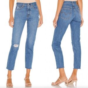 Levis Wedgie Jeans Revolve Size 29 Button Fly Non‎ Stretch Distressed High Rise